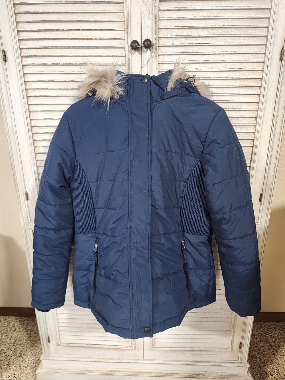 Free Country Unstoppable II Poly Air Touch Jacket Navy Blue Womans Large Winter